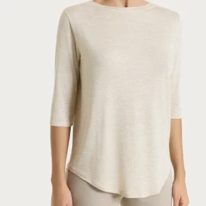 Maglietta con stampa e scollo a barchetta in jersey di viscosa crêpe - Fant.Champignon