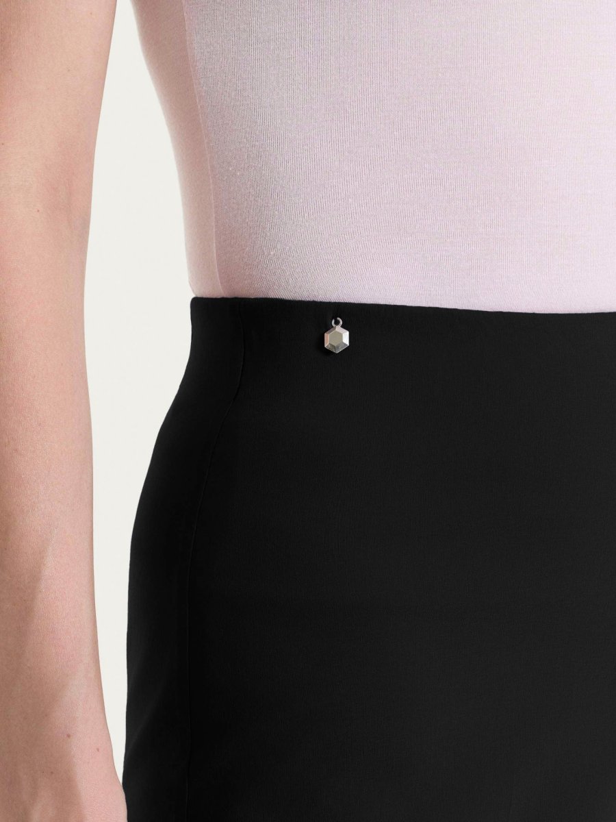 Pantalone a palazzo leggero in Super Fresh - Nero - immagine 4