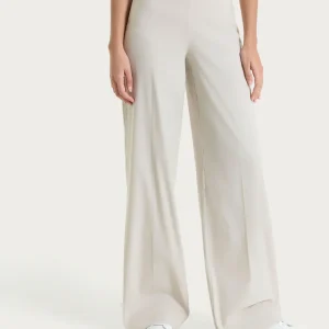 Pantalone a palazzo leggero in Super Fresh - Champignon