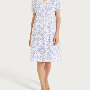 Camicia da notte con collo a serafino in Jersey di cotone 40-50 - Fant.Bianco