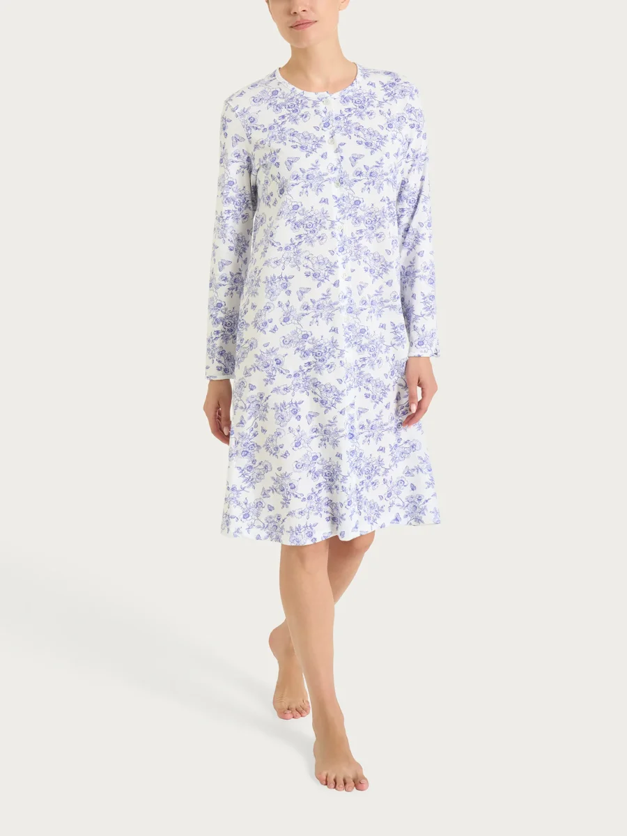 Camicia da notte con manica lunga in Jersey di cotone 52-56 - Fant.Bianco - immagine 2