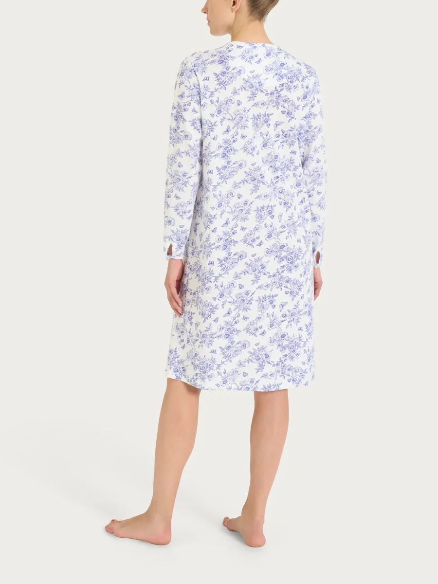 Camicia da notte con manica lunga in Jersey di cotone 52-56 - Fant.Bianco - immagine 3