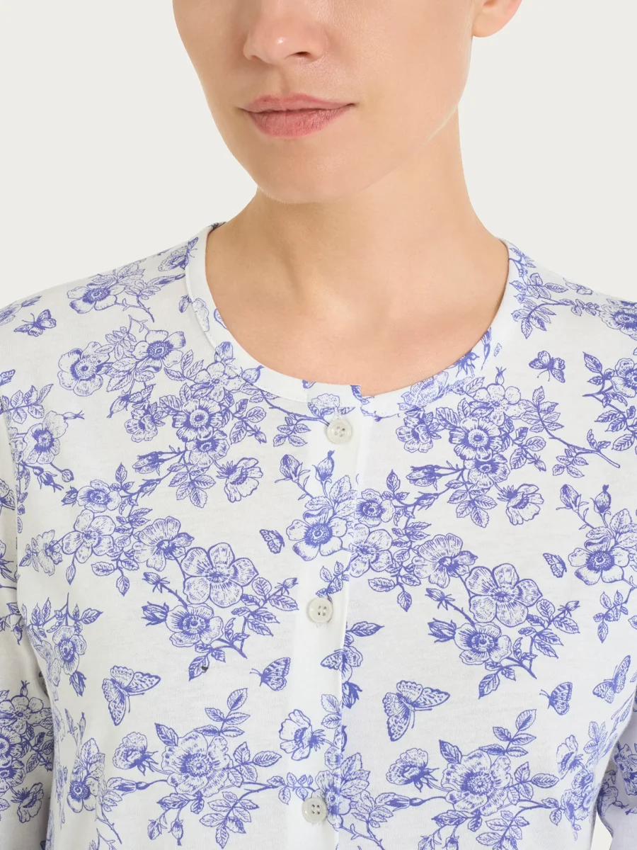 Camicia da notte con manica lunga in Jersey di cotone 52-56 - Fant.Bianco - immagine 4