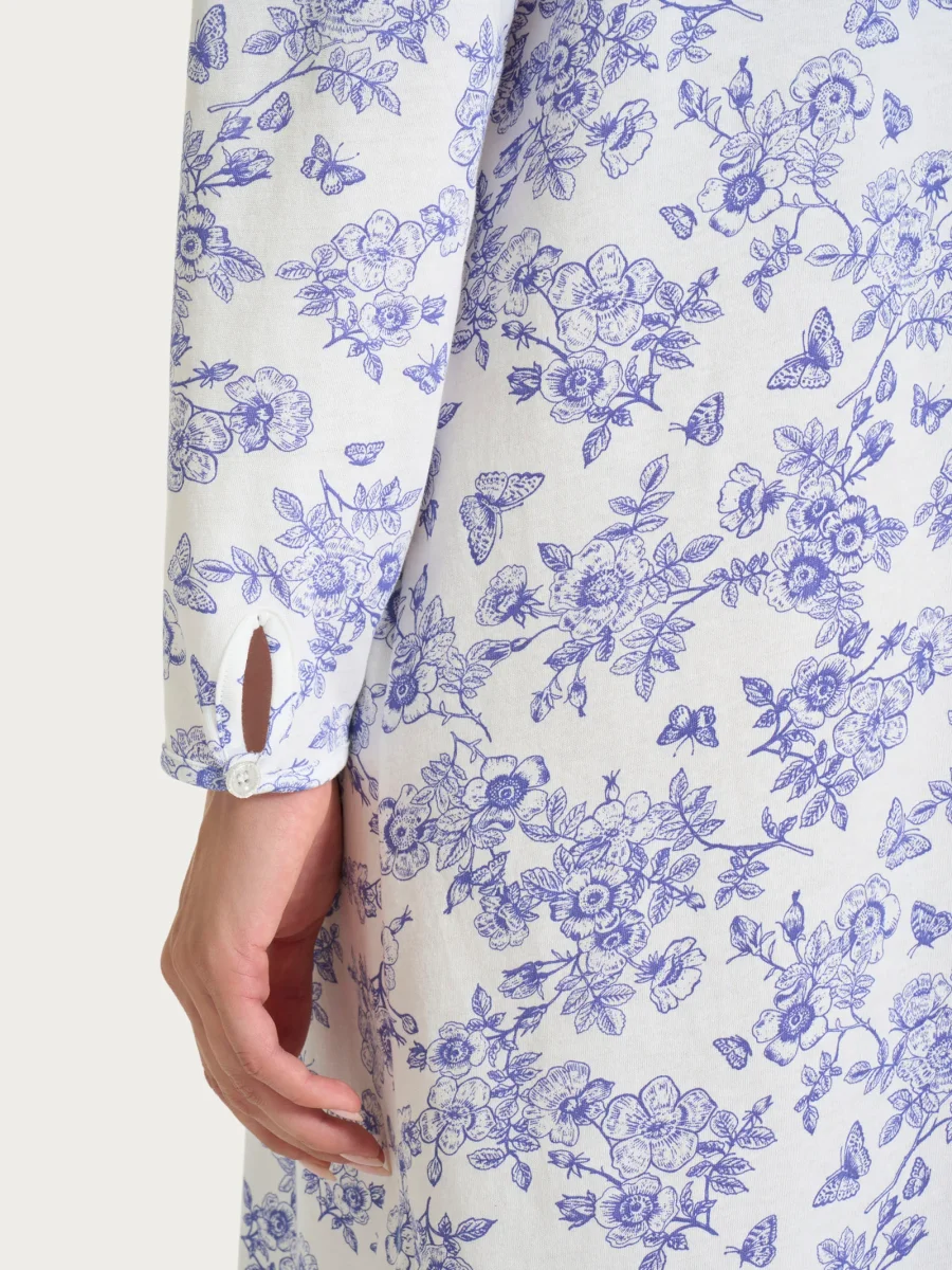 Camicia da notte con manica lunga in Jersey di cotone 52-56 - Fant.Bianco - immagine 5