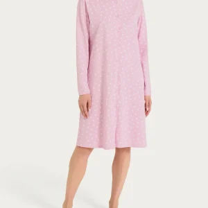 Camicia da notte con manica lunga in Jersey di cotone 52-56 - Fant. Cameo Pink