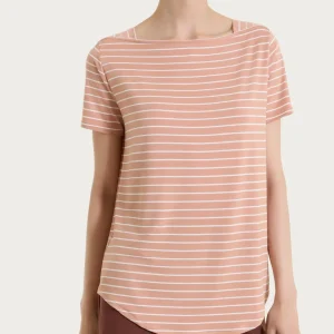 Maglietta a righe con collo a barchetta in Summer Light Piquet - Fant. Cork