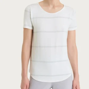 Maglietta a righe in Viscosa Summer e Lurex - Fant. Bianco riga spaziata