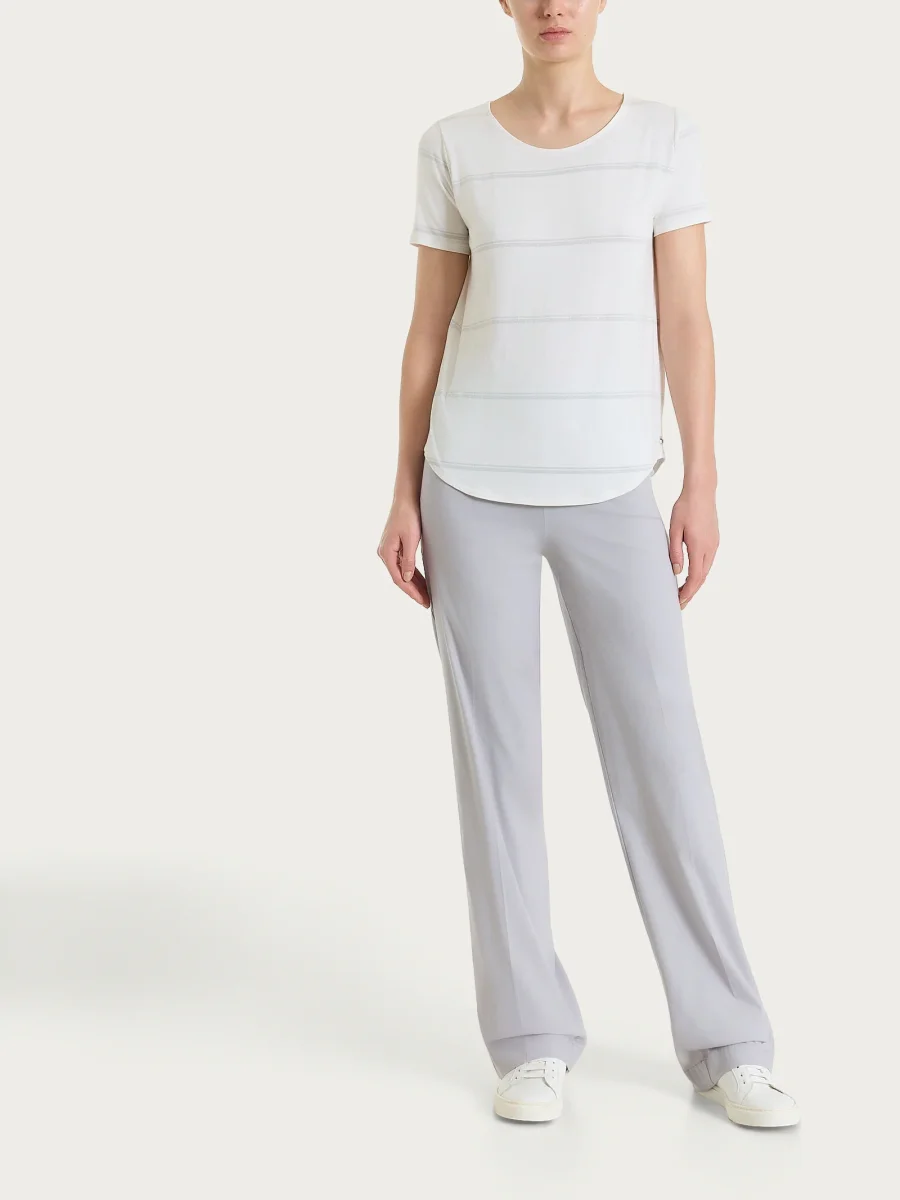 Maglietta a righe in Viscosa Summer e Lurex - Fant. Bianco riga spaziata - immagine 6