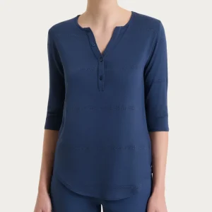 Maglietta a righe con collo a serafino in Viscosa Summer e Lurex - Fant. Oceana riga spaziata