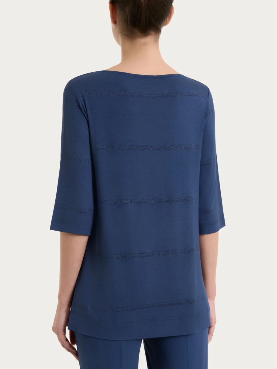 Maglietta a righe con manica 3/4 in Viscosa Summer e Lurex - Fant. Oceana riga spaziata - immagine 3