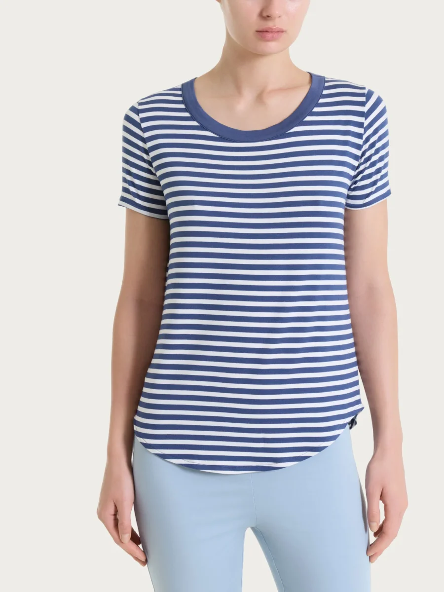 Maglietta girocollo a righe in Viscosa Summer - Fant. Oceana riga pari - immagine 2