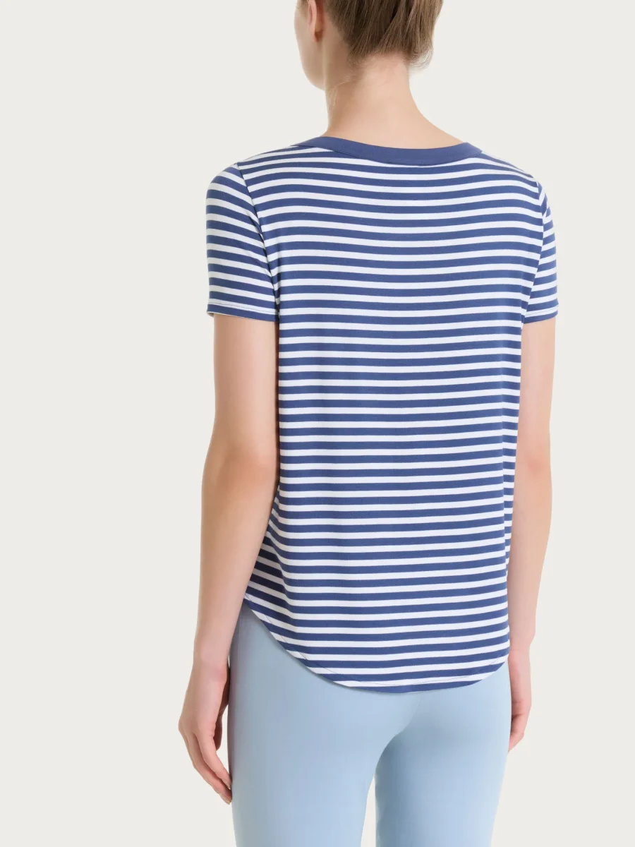 Maglietta girocollo a righe in Viscosa Summer - Fant. Oceana riga pari - immagine 3