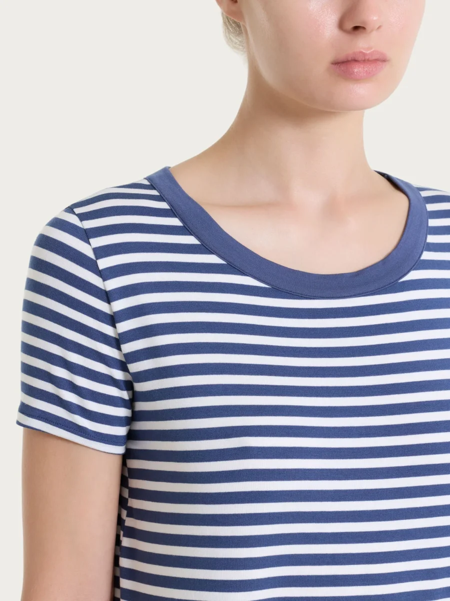 Maglietta girocollo a righe in Viscosa Summer - Fant. Oceana riga pari - immagine 4