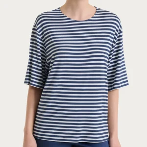 Maglietta boxy a righe in Viscosa Summer - Fant. Oceana riga pari