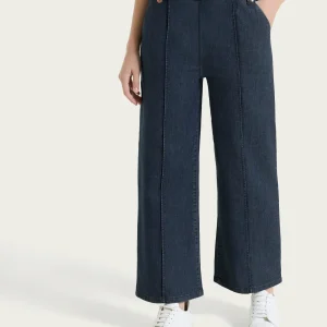 Jeans ampio con nervature e tasche in Light Denim - Indigo