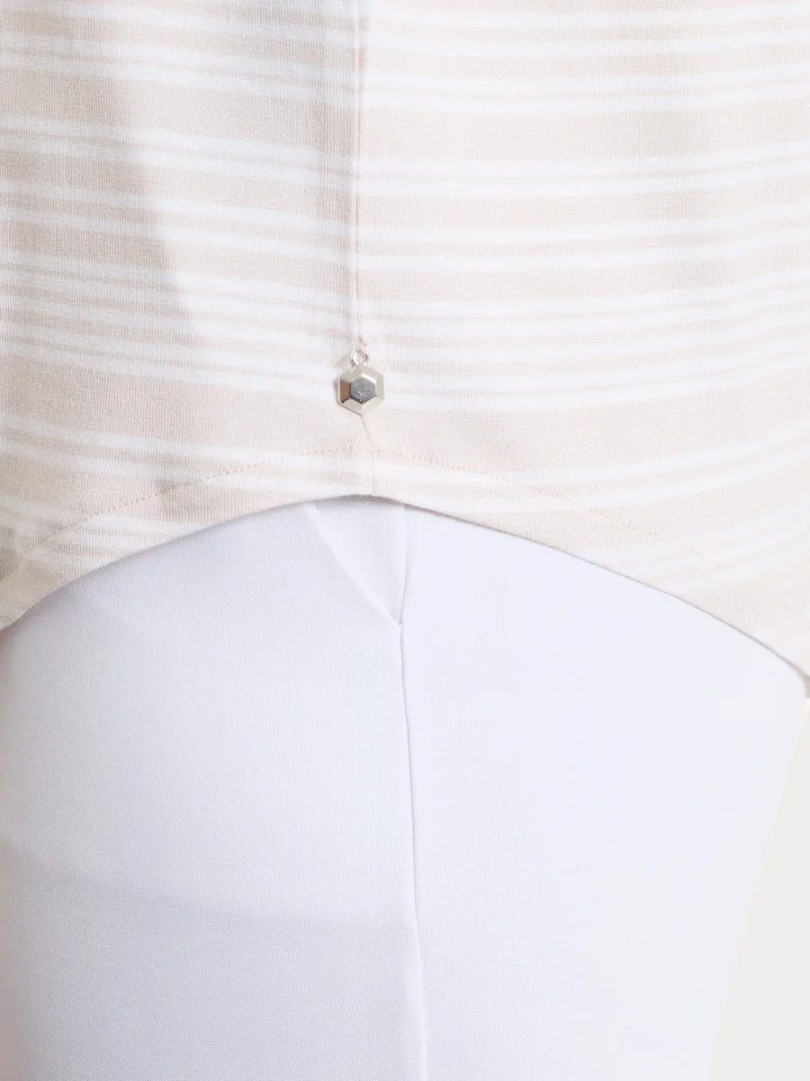 Maglietta a righe alternate con scollo a barchetta in Viscosa Summer - Fant.Champignon - immagine 4