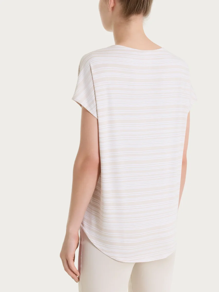 Maglietta girocollo a righe alternate in Viscosa Summer - Fant.Champignon - immagine 3