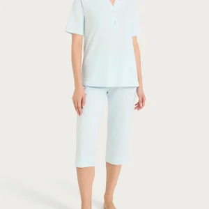 Pigiama a pinocchietto con pizzo in Jersey di Cotone - Country Air