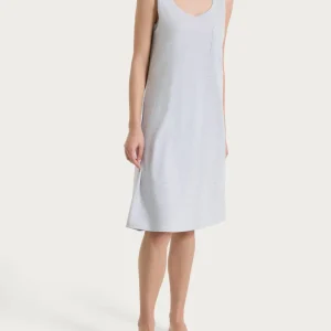 Camicia da notte smanicata in Jersey di Cotone - Ghiaia Mel.