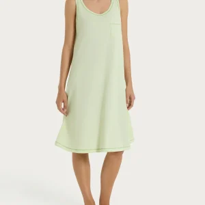 Camicia da notte smanicata in Jersey di Cotone - White Jade