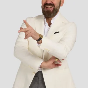 Giacca In Lino Bianca