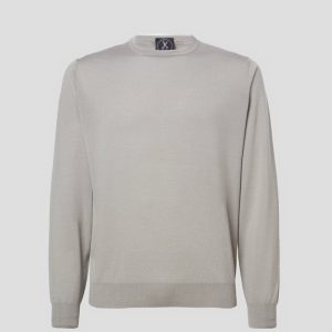 Girocollo lana seta cashmere grigio chiaro