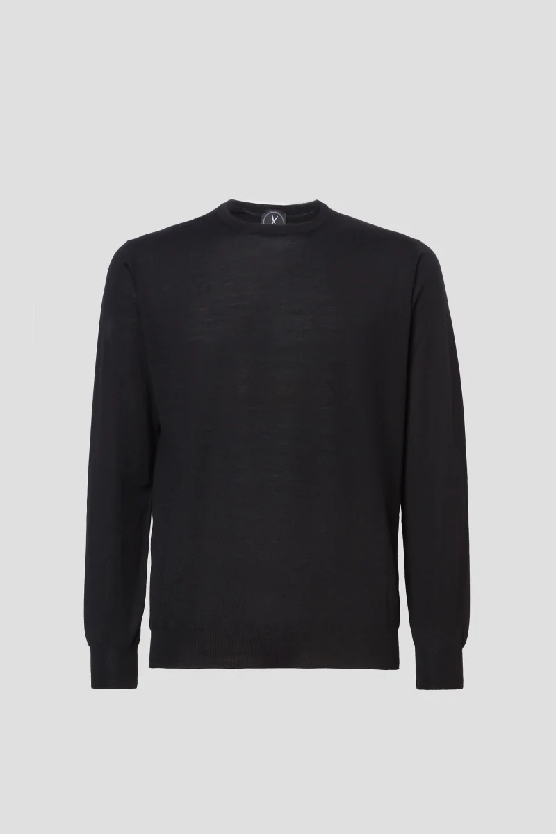 Girocollo lana seta cashmere nero - immagine 2