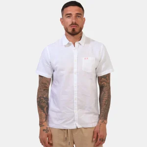 Camicia in lino e cotone bianca