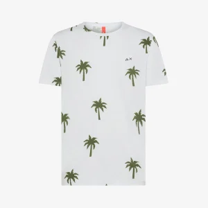 T-shirt bianca con palme