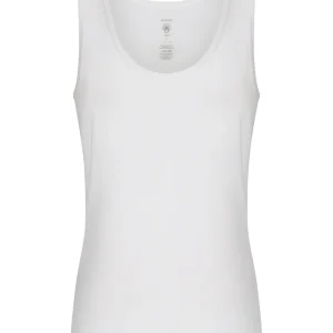 Comfort - Canottiera spalla larga in cotone elasticizzato - Bianco