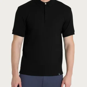 Polo in Eco Cotton Piquet Stretch - Nero