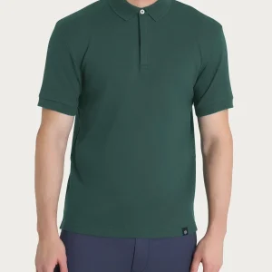 Polo in Eco Cotton Piquet Stretch - Dark Forest