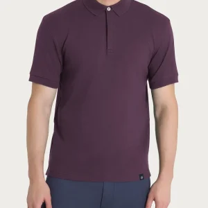 Polo in Eco Cotton Piquet Stretch - Plum Perfect
