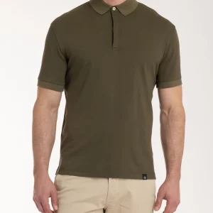 Polo in Eco Cotton Piquet Stretch - Dark Olive