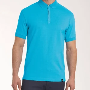 Polo in Eco Cotton Piquet Stretch - Aquarius