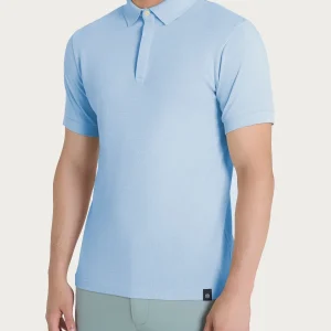 Polo in Eco Cotton Piquet Stretch - Dusty Blue