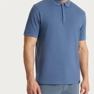 Polo in Eco Cotton Piquet Stretch - Vintage Indigo