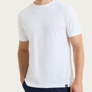 Maglietta girocollo in Eco Cotton Piquet Stretch - Bianco