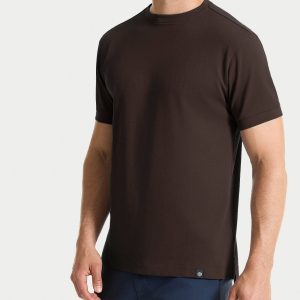 Maglietta girocollo in Eco Cotton Piquet Stretch - Chocolate Torte