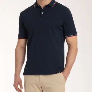 Polo in Eco Cotton Piquet Stretch - Fant.Blu