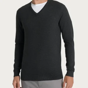 Pull scollo a V Four Seasons - Antracite Mel.