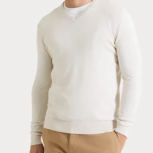 Pull scollo a V Four Seasons - Champignon