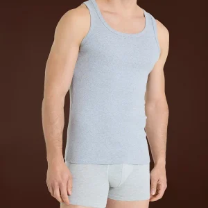 Thermo Cotton - Canottiera a spalla larga in caldo cotone  - Argento Mel.