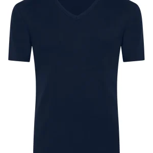 Thermo Cotton - Maglietta scollo V a manica corta in caldo cotone  - Bleu