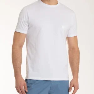 T-shirt girocollo in jersey di cotone - Bianco