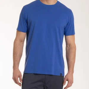 T-shirt girocollo in jersey di cotone - Dazzling Blue