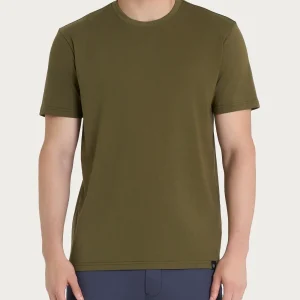 T-shirt girocollo in jersey di cotone - Dark Olive