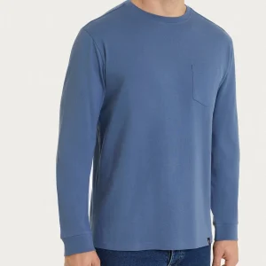 Maglietta a manica lunga in Heavy Duty Jersey - Vintage Indigo