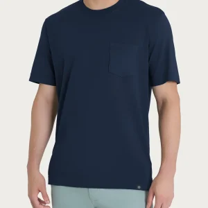 T-shirt girocollo con taschino in jersey di cotone - Outer Space