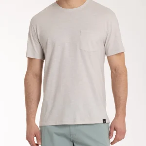 T-shirt girocollo con taschino in jersey di cotone - Champignon